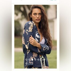 Anthropologie Flannel Buttondown Pajama Top Small